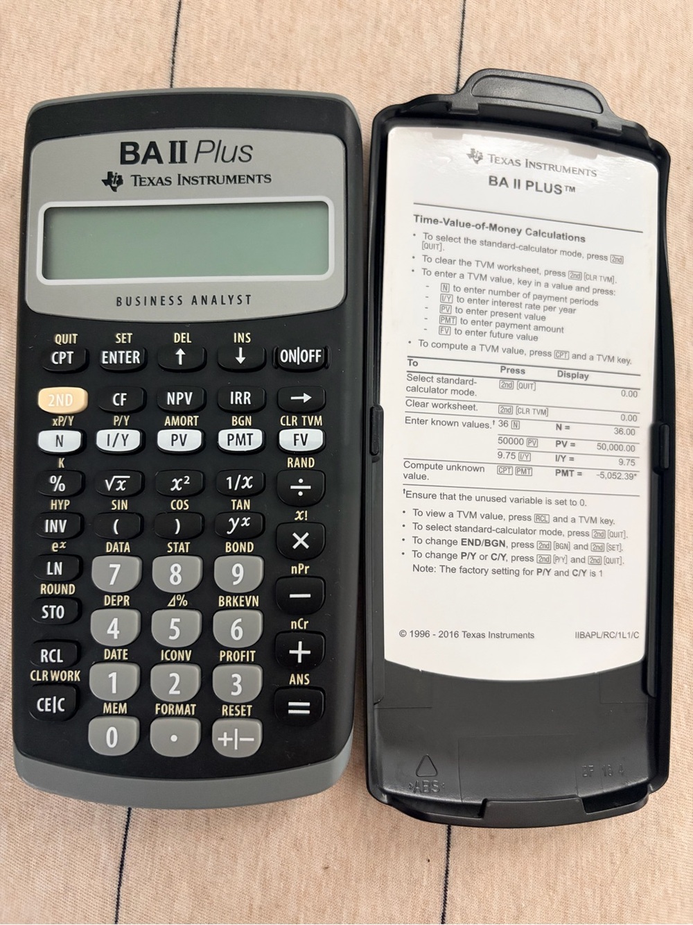 Texas Instruments BA II Plus Financial Calculator - Black/Grey